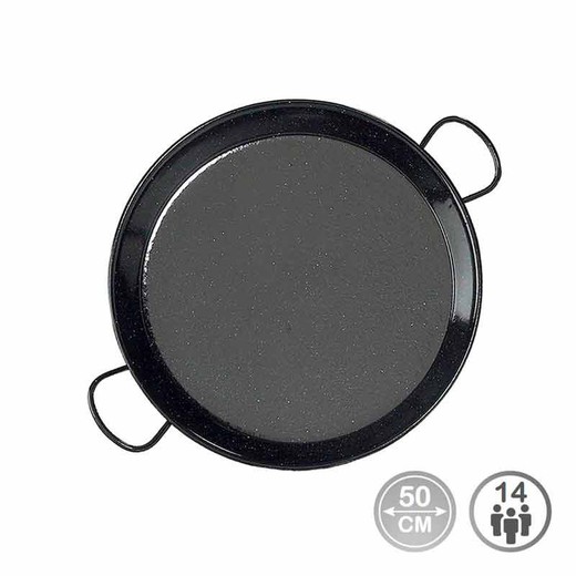 Panela de paella de aço esmaltado tradicional ø50cm (14 pessoas)