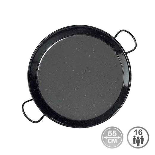 Panela de paella de aço esmaltado tradicional ø55cm (16 pessoas)