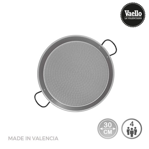 Panela de paella tradicional de aço polido ø30cm (4 pessoas)