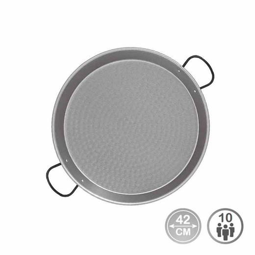 Panela de paella tradicional de aço polido ø42cm (10 pessoas)