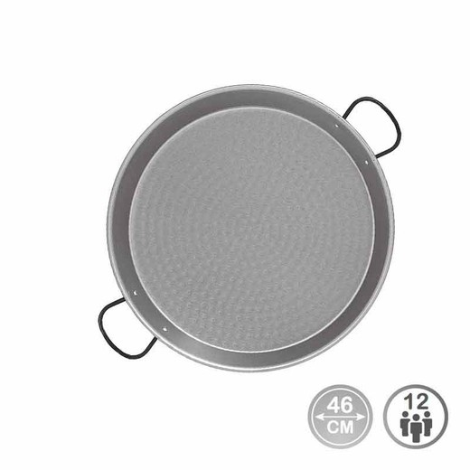 Panela de paella tradicional de aço polido ø46cm (12 pessoas)