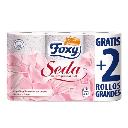 Papel higiénico foxy 4+2ud aroma talco