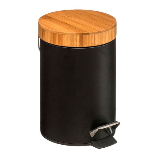 Papelera baño bambu-negro 3l colección 'natureo'