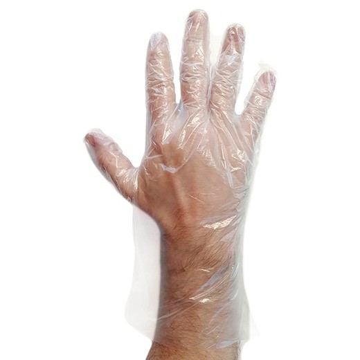 Paquete 100 guantes desechables polietileno de alta densidad juba
