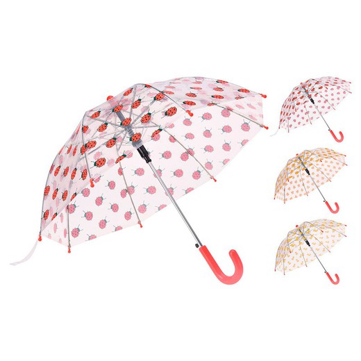 Modelos variados de guarda-chuva infantil transparente