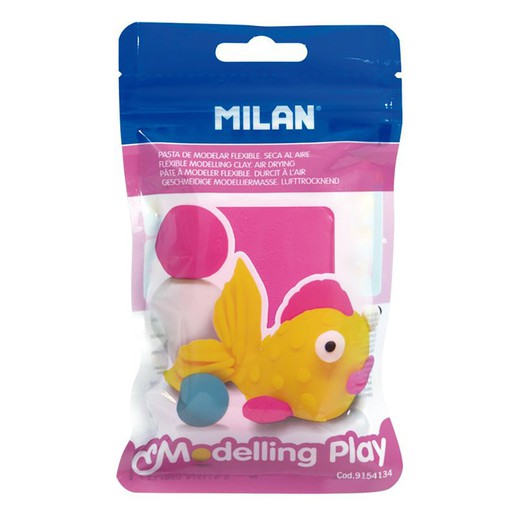 Pasta de modelar modelling play 100g seca al aire, rosa milan