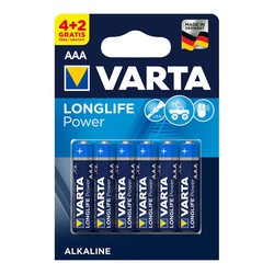 Pile alcaline lr-3 varta (blister 6 piles 4+2)