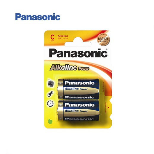 Pila alkalina panasonic bronze lr14 (blister 2 pilas)