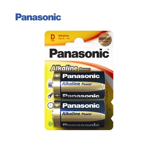 Pile alcaline panasonic bronze lr20 (blister 2 piles)