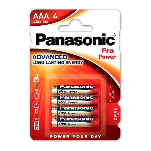 Pila alkalina panasonic propower lr03 aaa (blister 4 pilas)