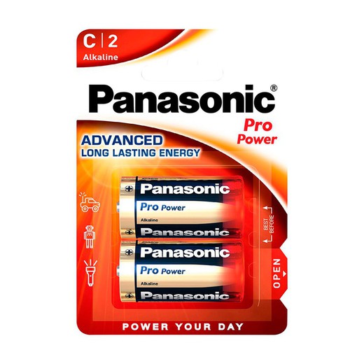 Panasonic bateria alcalina propower lr14 (blister 2 baterias)