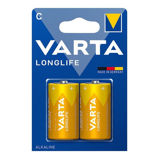 Pila alkalina varta c - lr14 longlife (blister 2 unid) ø26,2x50mm