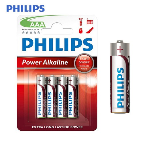 Pilha alcalina Philips lr03 aaa (blister 4 pilhas)