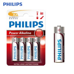 Pilha alcalina Philips lr06 aa (blister 4 pilhas)