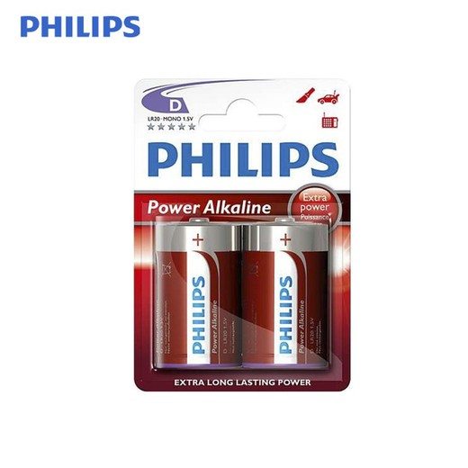 Bateria alcalina Philips lr20 d (blister 2 baterias)