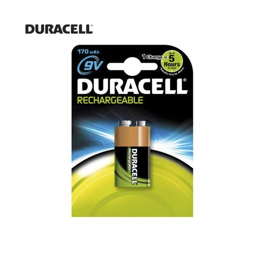 Bateria recarregável 9v 6f22 170 mah (bateria 1 bolha) duracell