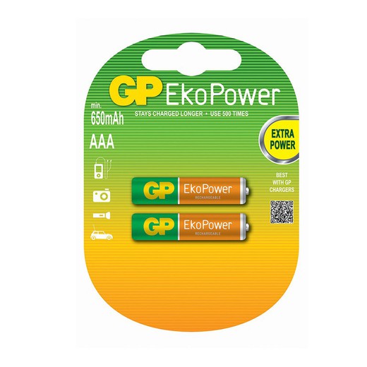 Batterie rechargeable ekopower r3 aaa (blister 2 piles) gp