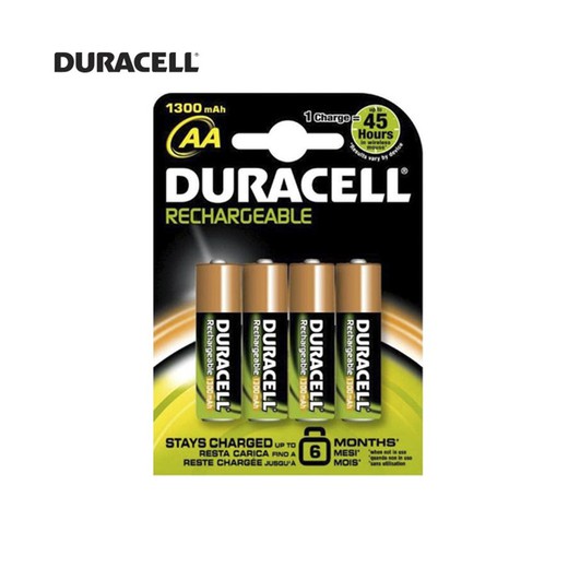 Bateria recarregável r6 aa 1300mah (blister 4 baterias) duracell