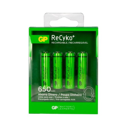 Reciclagem de bateria recarregável r3 aaa (blister 4 baterias) gp