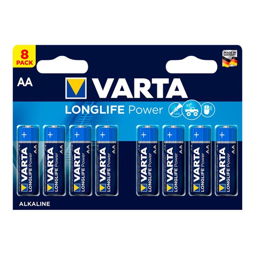 Batterie varta longue durée power aa lr06 pack 8uni