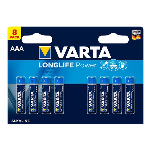 Batterie varta longue durée power aaa lr03 pack 8uni