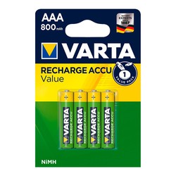 Pila varta recargable accu aaa lr03 800mah pack 4uni