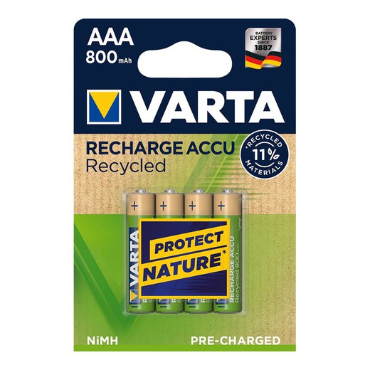 Bateria recarregável Varta accu aaa lr03 800mah pack 4uni