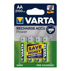 Bateria recarregável varta accu power aa lr06 2100mah pack 4uni