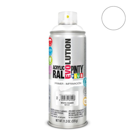 Pintura en spray pintyplus evolution water-based 520cc imprimación blanco iw101