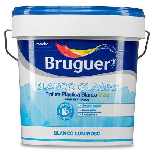 Matt glaciar branco interior plástico tinta 15l bruguer