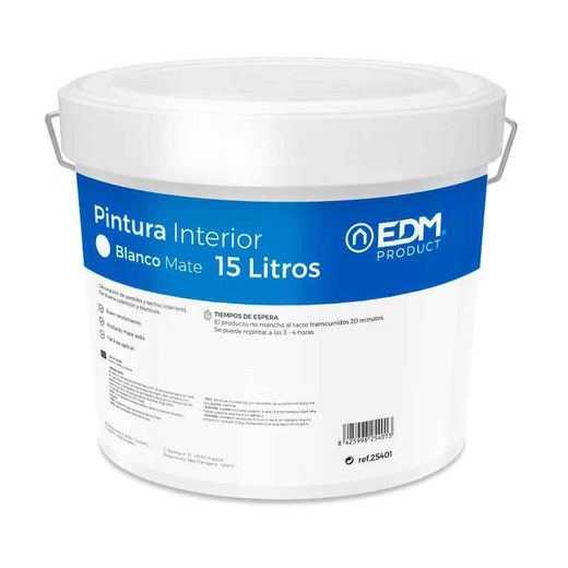 Peinture plastique mate intérieure blanche edm 15l