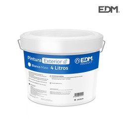 Peinture plastique mate intérieure/extérieure blanche edm 4l