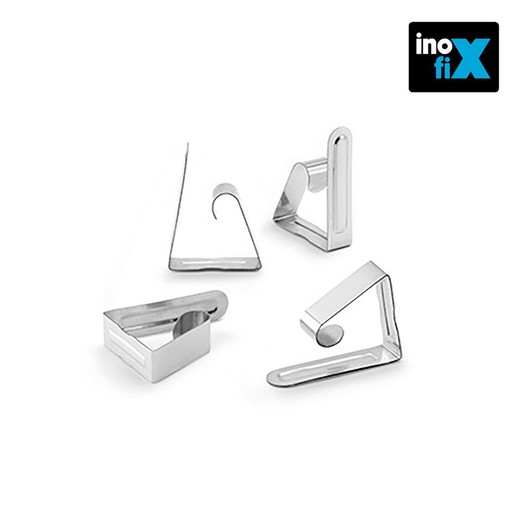 Pinça de metal para toalha de mesa (blister 4 unidades) inofix