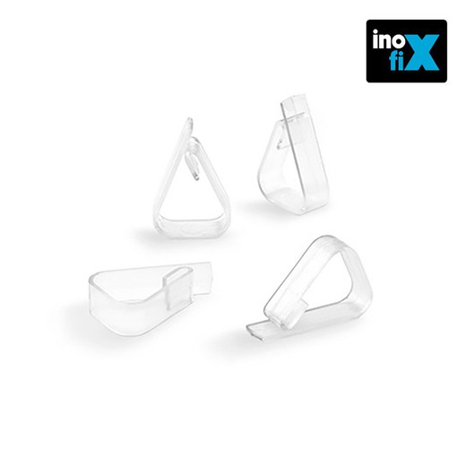 Pinça de toalha de mesa transparente (blister 4 unidades) inofix