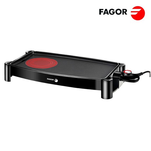 Plancha antiadherente 2200w con hot zone fagor 54x27x9cm