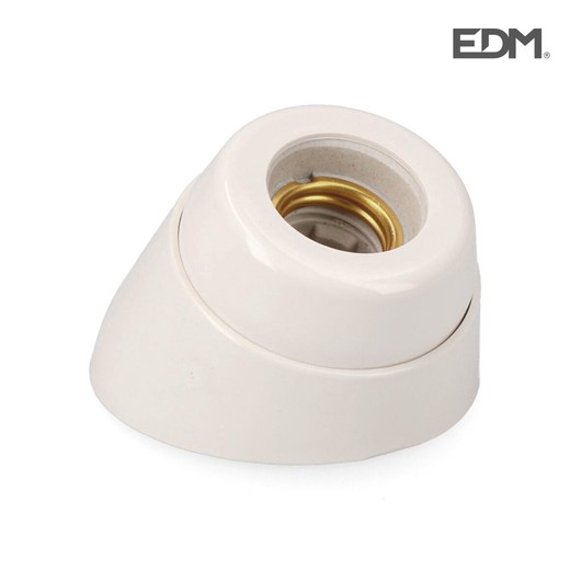 Suporte da lâmpada e27 contorno curvo de porcelana encolher edm