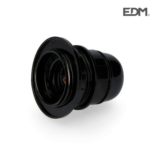 Douille semi-filetée E-27 + rondelle d'emballage edm noire