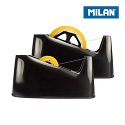 Portarollos negro con doble adaptador 66mts milan