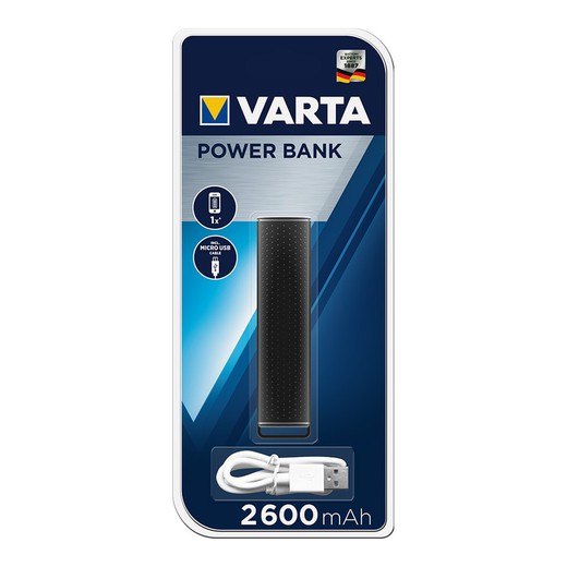 Banque d'alimentation varta noir 2600mah