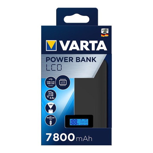 Power bank varta pantalla lcd 7.800 mah