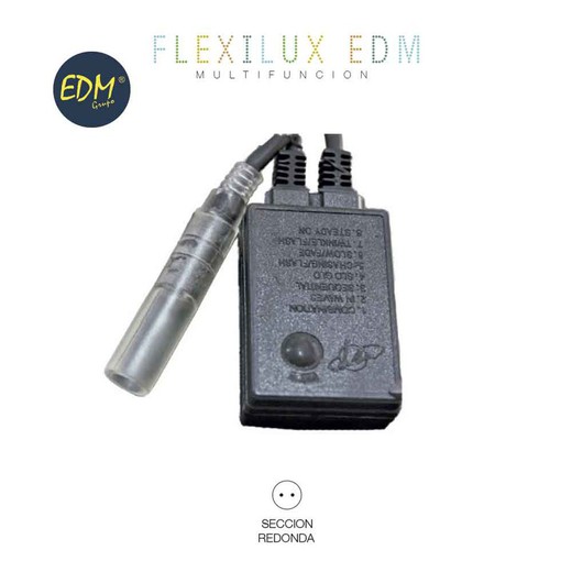 Programmateur tube flexilux 2 voies 10,5m (ip44 indoor-outdoor) edm