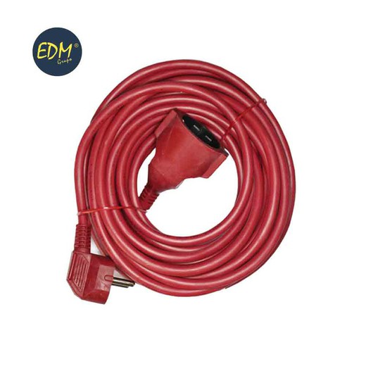 Prolongacion manguera 15mts 3x1,5 flexible roja edm