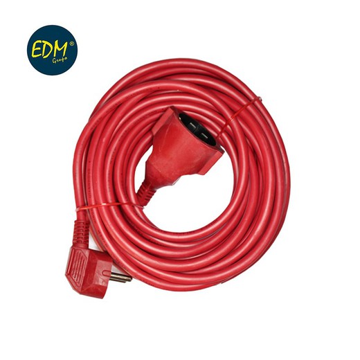 Prolongacion manguera t/tl 10mts 3 x 1,5 flexible roja edm