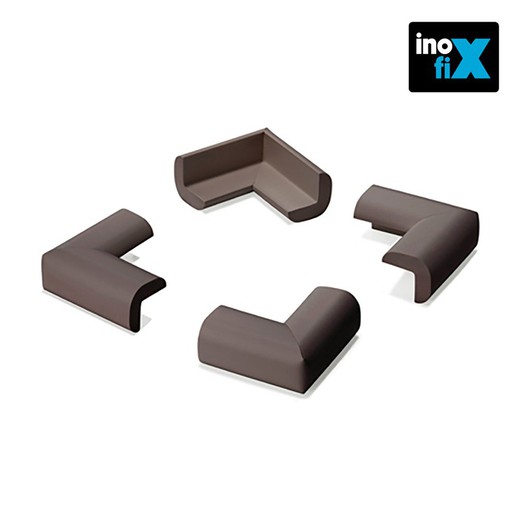 Protetor de borda acolchoado marrom (blister 4 unidades) inofix