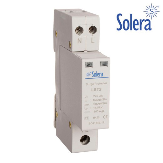 Protector sobretension 1p+n 30ka 275v transitorio 1 modulo solera (retractilado) lst2