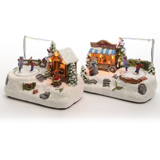 Village de Noël led 2xaa 11,3x20x13cm