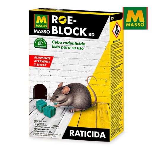 Roe-block plus rodenticide 260 gr. Massó