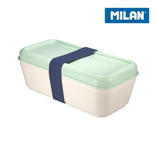 Bac alimentaire rectangulaire 0,75l couvercle vert milan