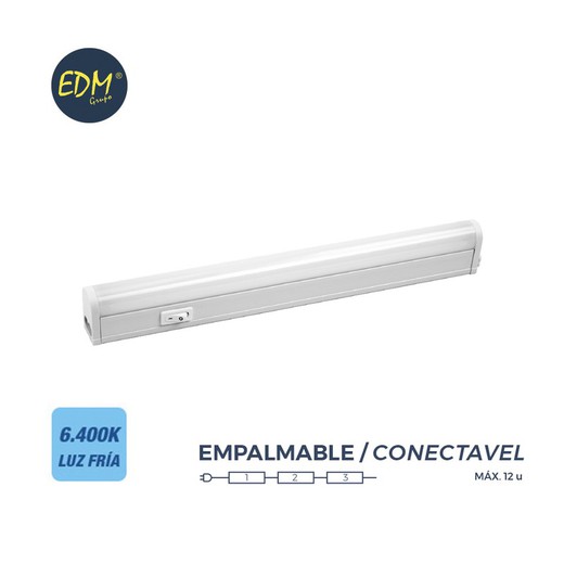 Regleta electronica led 13w 1050 lumens 86cm 6.400k luz fria edm