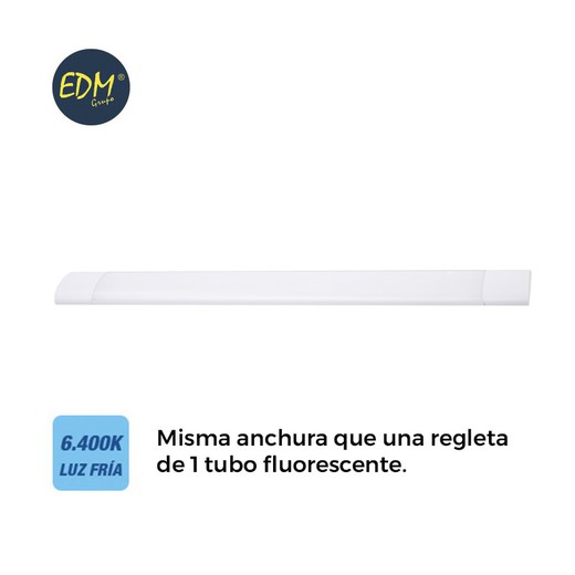 Regleta electronica led 28w 2700 lumens 89cm 6.400k luz fria edm